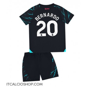 Manchester City Bernardo Silva #20 Terza Maglia Bambino 2023-24 Manica Corta (+ Pantaloni corti)